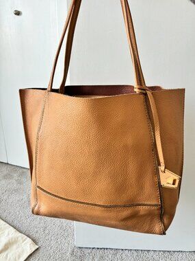 Botkier Camel Leather Tote Soho Large Carryall Shoulder Bag